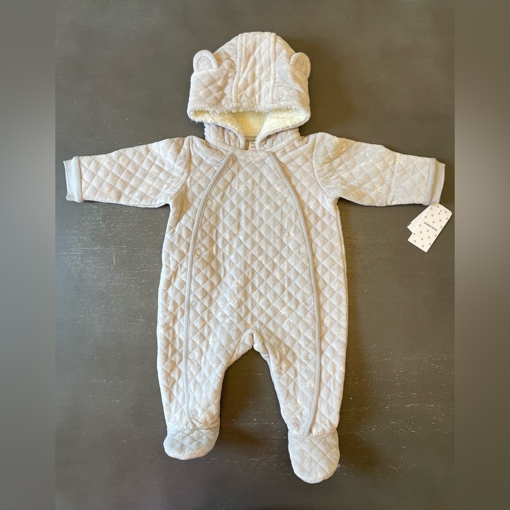 Nordstrom Quilted Grey Baby Bunting - Picture 1 of 6